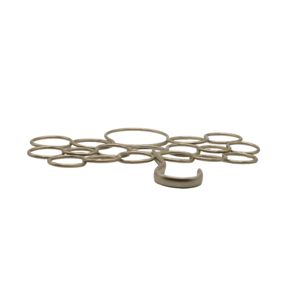 iDesign Scarf Holder 18 Ring Hanging Closet Organizer Champagne Tie Belt Rack